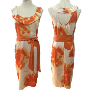 Anthropologie MOULINETTE SOEURS ORANGE BLOSSOM LINED COTTON W POCKETS VGC SZ 12